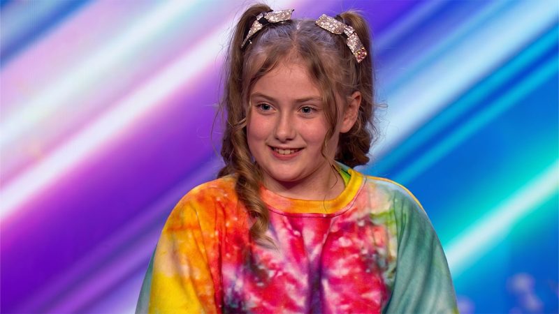 A young performer appears on the America's Got Talent audition stage.