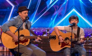 Jack and Tim Goodacre performing their father-son duet on Britain’s Got Talent