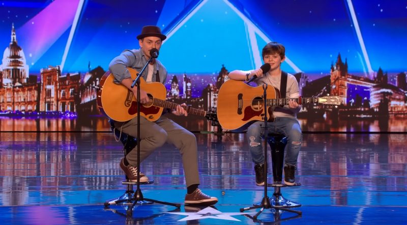 Jack and Tim Goodacre performing their father-son duet on Britain’s Got Talent