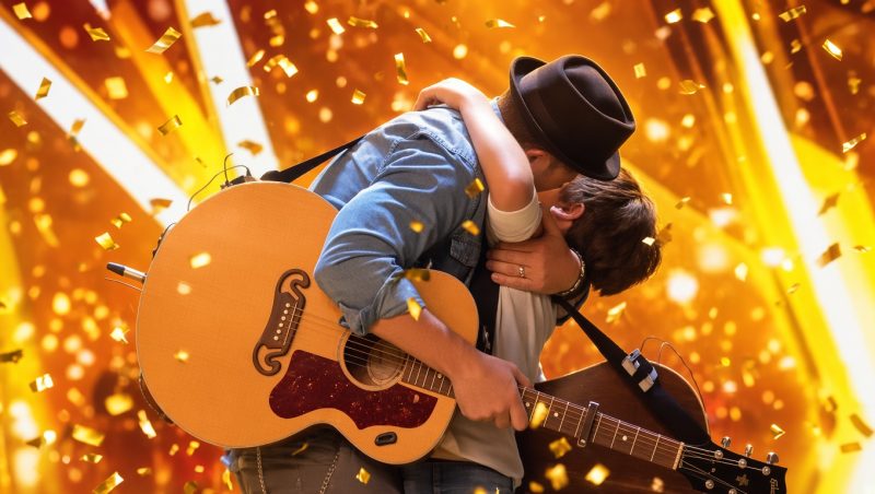 Jack and Tim Goodacre performing their father-son duet on Britain’s Got Talent