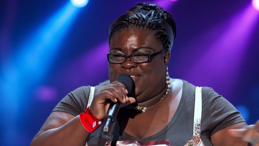 Panda Ross performs during her X Factor USA audition