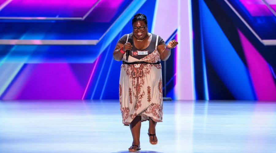 Panda Ross performs during her X Factor USA audition