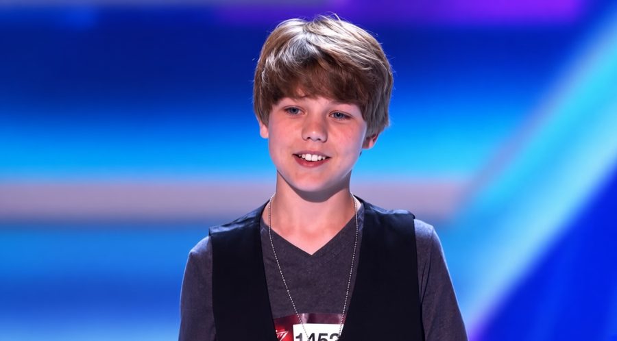 Reed Deming performing during his teenage audition on The X Factor USA.