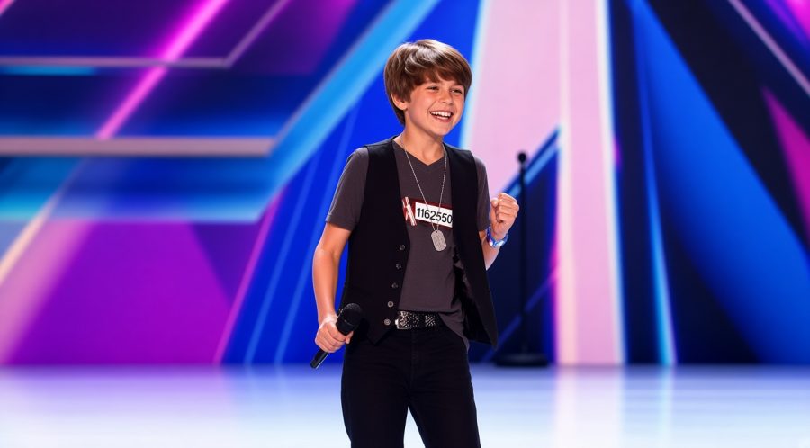 Reed Deming performing during his teenage audition on The X Factor USA.