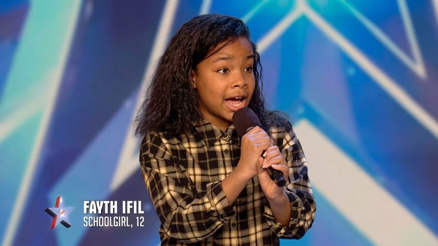 Fayth Ifil performing Tina Turner’s “Proud Mary” on Britain’s Got Talent.