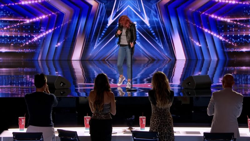 Simon Cowell during an unexpected talent-show moment.