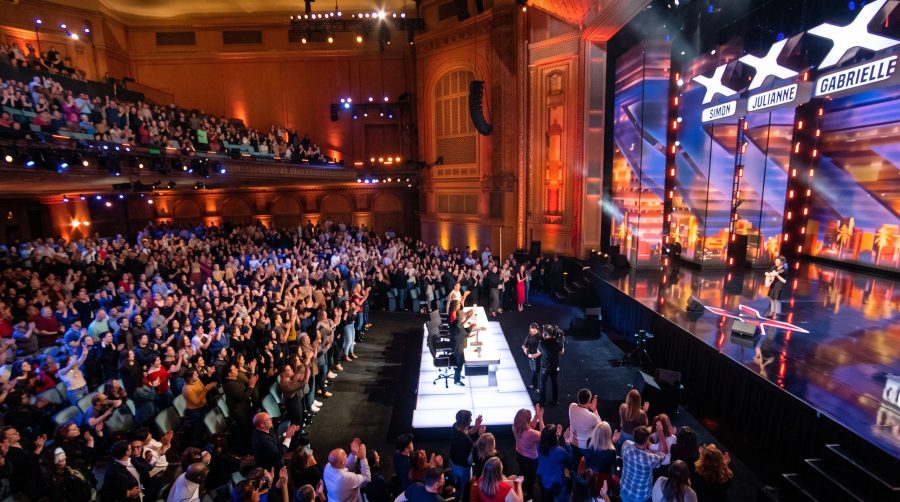 Marcin Patrzalek performing an energetic acoustic guitar arrangement on America’s Got Talent.