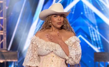 Elsie performing her original song “Forgiveless” on America’s Got Talent 2026.