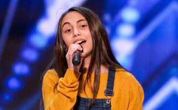 Ashley Marina during her America’s Got Talent audition with Simon Cowell.
