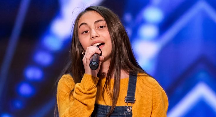 Ashley Marina during her America’s Got Talent audition with Simon Cowell.