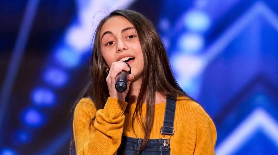 Ashley Marina during her America’s Got Talent audition with Simon Cowell.