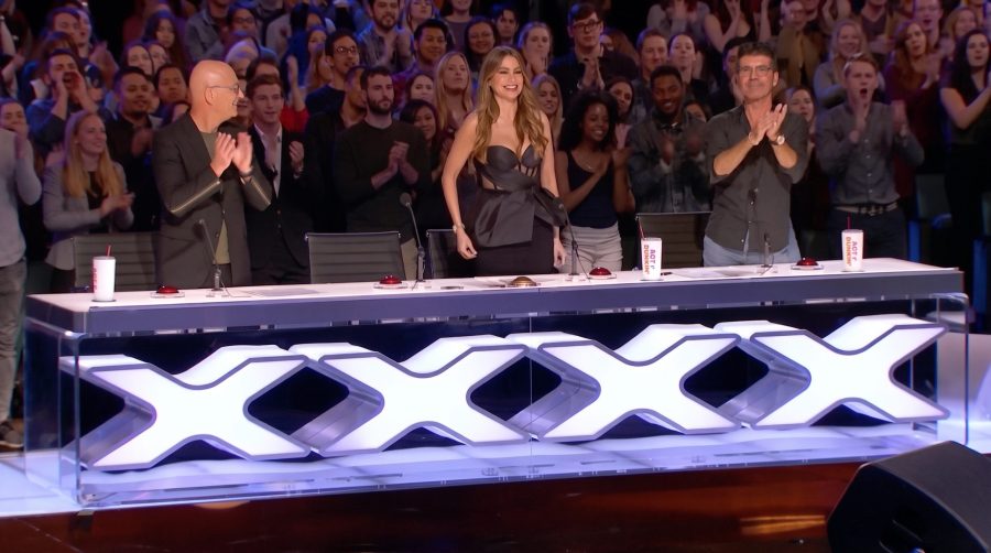 Ashley Marina during her America’s Got Talent audition with Simon Cowell.