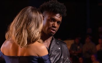 Nervous Singer Delivers an Unexpected Powerful Voice, Singer performing on stage during a vocal performance